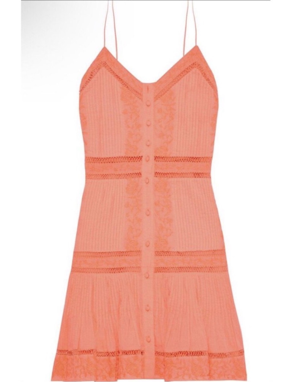 Alice + Olivia Marci Pintucked & embroidered Dress Size 12 $495 - Picture 3 of 7